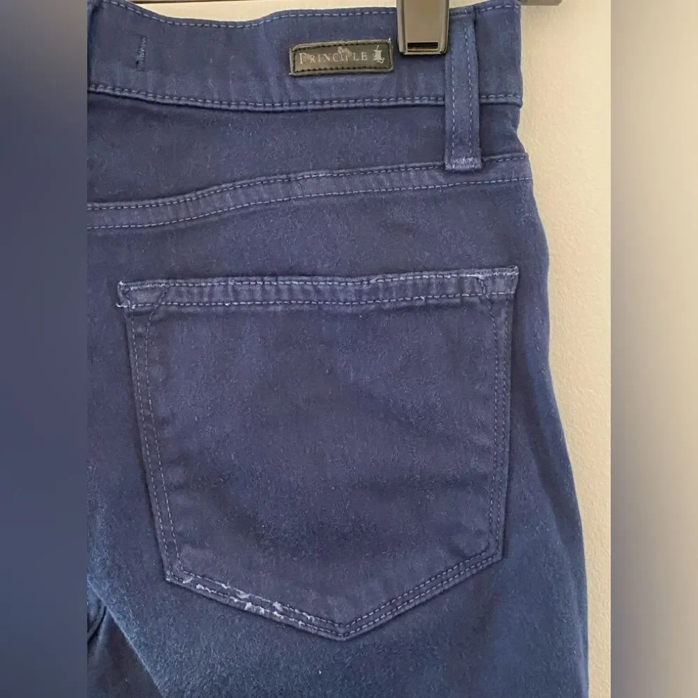 Principle Denim THE GEM Indigo Skinny Cropped Slit Jeans Women's Sz 25